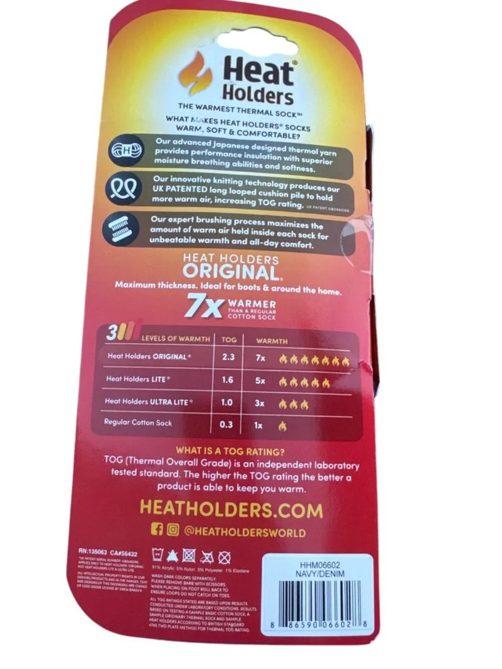 Heat Holder 7X Warmer Mens 13-15 Women’s 14-16 Navy NWT
